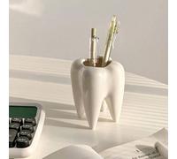 1 pièce Porte-crayon en céramique créatif, décoration de maison et de bureau, seau de rangement blanc pour les articles de papeterie et autres éléments, mini organiseur de bureau, décoration de bureau
