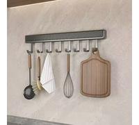 1 pièce Porte-crochets coulissant de cuisine, support de rangement à tige de suspension simple sans perçage, support multifonction pour cuillères à soupe et spatules, crochet de placard, crochet de me