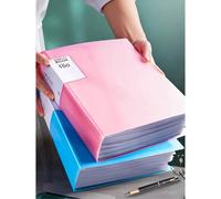 1 pièce Porte-documents A4, Porte-documents transparent, Organisateur de fichiers en plastique PP de couleur macaron (Convient aux étudiants, aux copies d'examen, aux documents de bureau et aux œuvres