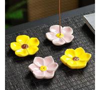 1 pièce Porte-encens en céramique avec motif floral, base en santal, forme de lotus, convient pour Thanksgiving, la Saint-Valentin, le mariage, Halloween, les fêtes, l'hôtel, la Fête des Mères, la déc