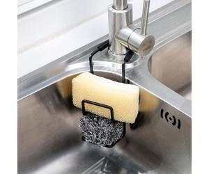 1 pièce porte-éponge de robinet de couleur aléatoire avec égouttoir, porte-raclette en fil d'acier suspendu pour évier de cuisine Taille UniqueFer