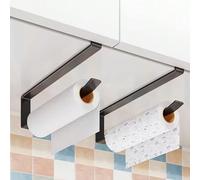 1 pièce Porte-essuie-tout de cuisine noir/blanc, support mural pour papier hygiénique, distributeur mural en fer anti-rouille, accessoires de cuisine Rangement et ferronnerie - Noir,Étagère de rangeme
