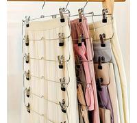 1 pièce Porte-jupe multi-couches avec 12 pinces, Porte-vêtements pliable économisant l'espace pour ranger les pantalons et les jupes noir,Multicolore - noir 2 couches,Multicolore - noir 3 couches,Mult