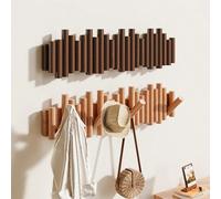 1 pièce Porte-manteau mural décoratif en bois en forme de touche de piano cylindrique, crochet pliable par-dessus la porte, étagère de rangement sans clou pour chambre, pour ranger les clés, chapeaux,