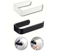 1 pièce Porte-rouleau de papier toilette, Porte-rouleau de papier toilette auto-adhésif à la mode, Porte-rouleau mural gain de place, Porte-rouleau pratique pour mur et porte de salle de bain, Ruban a