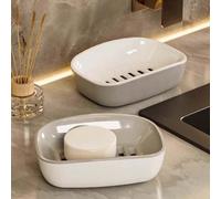 1 pièce Porte-savon à double couche, support de savon de salle de bain avec égouttoir, plateau à savon à double niveau, boîte à savon pour salle de bain, les deux niveaux peuvent être utilisés séparém