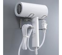 1 pièce Porte-sèche-cheveux en acier inoxydable, accessoire de salle de bain Taille UniqueAcier inoxydable