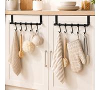 1 pièce Porte-serviette à barre unique avec crochet, support de rangement sans perçage pour porte de placard, porte-serviette de cuisine en matériau ABS, rangement suspendu gain de place, convient pou