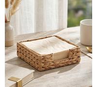 1 pièce Porte-serviettes carré en jacinthe d'eau, panier à serviettes en osier tressé à la main, plateau à serviettes rustique pour la table de cuisine, salle à manger & restaurant, organisateur de mo