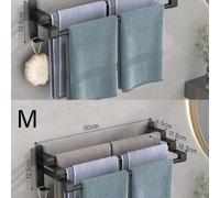 1 pièce Porte-serviettes sans perçage en acier inoxydable pour salle de bain, hôtel. Barre simple/double, tige haute/basse. Accessoires de salle de bain, outils de salle de bain M,SAcier inoxydable