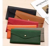 1 pièce Portefeuille style enveloppe long en cuir PU, fentes multi-couches multi-cartes, sac de rangement de grande capacité pour l'argent, porte-cartes mince à bouton-pression résistant aux rayures, 