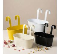 1 pièce Pot de fleurs détachable, seau mural en métal (noir et blanc) avec trous de drainage, idéal pour planter vos propres plantes herbacées, légumes verts, pommes vertes, fraises, oasis verticale j
