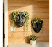 1 pièce Pot de fleurs visage abstrait créatif, décoration de salon, ornement de paysage de jardin extérieur Taille UniqueABS