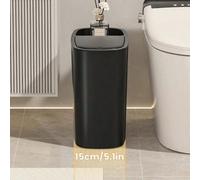 1 pièce Poubelle étroite avec couvercle | Rangement supérieur pour sacs poubelle, bougies parfumées, téléphones et mouchoirs | Conteneur en plastique économisant l'espace pour la salle de bain et la c