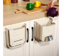 1 pièce Poubelle pliable à suspendre, convient pour les portes d'armoires de cuisine, poubelle à compost en plastique de 5,7 litres, design suspendu, gain de place, s'adapte aux portes d'armoires de l