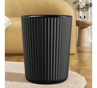 1 pièce Poubelle rayée simple en blanc, noir et beige, élégant panier à papier pour chambre, salon, salle de bain. Conteneur de gestion des déchets durable. Parfait pour bureau à domicile, cuisine. Or