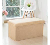 1 pièce Pouf de rangement pliable multifonction en lin, boîte de rangement pour canapé, organisateur de chaussures, banc, convient aux adultes, usage domestique flexible Beige 40*25*25,Gris 49*30*30cm