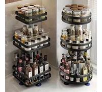 1 pièce Présentoir à épices rotatif à 360°, organisateur d'assaisonnement pour huile, sel, sauce et vinaigre, présentoir de rangement rotatif multifonctionnel, rond/carré avec ventouse et plateau stab
