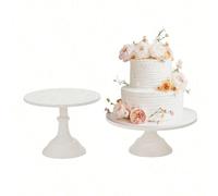1 pièce Présentoir à gâteau blanc, support métallique rond minimaliste, plateau à dessert doré, convient pour les anniversaires, les rassemblements, les baby-showers, les mariages, les pâtisseries, le
