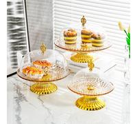 1 pièce Présentoir à gâteau rond avec couvercle - Set de présentation de desserts multifonctionnel, peut également être utilisé comme plateau à fromage, convient pour le fromage, les chips, les trempe