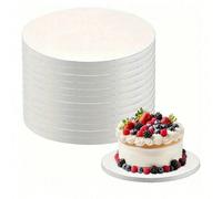 1 pièce Présentoir à gâteau rond blanc, base de plateau de gâteau robuste, assiette à gâteau résistante à l'huile, convient pour les mariages, les anniversaires et les fêtes, idéal pour la décoration 