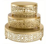 1 pièce Présentoir à gâteau rond en métal, plateau doré, convient pour les mariages, anniversaires, présentations de desserts pour fêtes. Également adapté comme cadeau pour Thanksgiving, Halloween, No