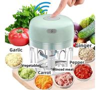 1 pièce Presse-ail électrique 250 ml, hachoir à ail mini portable, broyeur d'ail électrique domestique, écraseur d'ail rechargeable USB, petit design compact pratique et pratique pour la cuisine Vert-