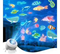 1 pièce Projecteur océanique, Projecteur de vie marine, Veilleuse LED avec base rotative, Convient pour la décoration de fête et de chambre d'enfant, Convient pour la décoration intérieure de la maiso