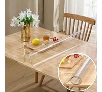 1 pièce Protecteur de table transparente en PVC, Housse de table rectangulaire en plastique épaisse de 1,0 mm, imperméable et anti-taches, protection pour dessus de table, nappe en verre souple en PVC