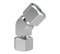 1 pièce. Raccord à 45° - Cône d'étanchéité rotatif à 360° - M18 x 1,5 i - Diamètre extérieur du tube : 12 mm - PN max. 315 bars, acier