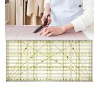 1 pièce Règle à coudre en acrylique, lignes de grille bicolores transparentes pour une mesure de précision, idéal pour la couture, le matelassage, le dessin et les loisirs créatifs, outil accessoire d