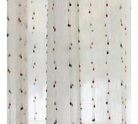 1 pièce Rideau court avec bord épaissi de perles bonbon arc-en-ciel, conception légère. Rideau court romantique français à rayures arc-en-ciel brodées avec dentelle au crochet et pompons. Conception a