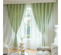 1 pièce Rideau double couche occultant en polyester avec conception creuse en étoile et dentelle pour la chambre à coucher, traitement de fenêtre mignon de style princesse, convient pour les festivals