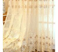 1 pièce Rideau en voile brodé européen de haute qualité perforé, cloison décorative pour balcon, salon, chambre à coucher 100*200,100*270,140*245,132*213,132*241,1 pièce de 150 cm x 250 cm,1 pièce de 