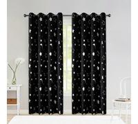 1 pièce Rideau imprimé étoiles et lune, rideau occultant pour chambre à coucher, convient pour les vacances, en polyester 100*200,150*200,85*90,150*250,132*160,100*130,132*183,132*213,132*274,132*244,