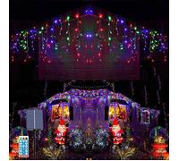 1 pièce Rideau lumineux solaire cascade 6 m 264 LED 8 modes colorés décoration extérieure jardin terrasse .