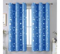 1 pièce Rideau occultant Étoile & Lune, Isolant thermique et résistant aux UV, rideau de fenêtre de décoration de maison avec boucle verrouillée en haut pour salon chambre à coucher et pour ombrager e