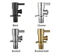 1 pièce Robinet d'angle d'eau froide pour salle de bain, robinet d'arrêt renforcé en acier inoxydable 304 anti-explosion, couleur dorée/noire électroplaquée Diamètre de l'ouverture du tuyau : 1/2Acier