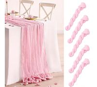 1 pièce Rose Chiffon Plissé Chemin de Table, Nappe en Chiffon Léger, Nappe en Chiffon Style Bohème, Nappe de Décoration Maison, Chemin de Table en Chiffon Transparent, Nappe de Décoration de Mariage e