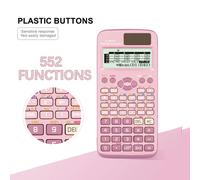 1 pièce-rose-FX-991EX-calculatrice scientifique batterie avancée, avec 552 fonctions, adaptée aux étudiants et aux enseignants FX-991EX-Pink