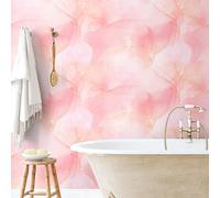 1 pièce Rose Papier peint effet marbre de luxe nordique haut de gamme auto-adhésif avec colle, pour arrière-plan de télévision, canapé, chambre à coucher. Épais, amovible, décoration murale, autocolla