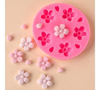 1 Pièce Rose Sakura Fleur Moule En Silicone Cupcake Fondant Outils De Décoration De Gâteau Diy Chocolate Cookie Moules De Cuisson Taille UniqueSilicone
