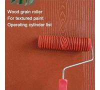 1 pièce Rouleau de peinture avec motif grain de bois imitation, avec manche. Rouleau à texture pour la peinture murale, outil de décoration d'intérieur Rouleau d'impression pour cuir d'alligator,Roule