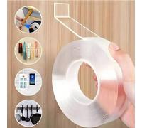 1 pièce Ruban adhésif transparent double face, Colle transparente nano à bulles non décolorante, Ruban adhésif double face super adhésif 5 mètres/rouleau,3 mètres/rouleau,2 mètres/rouleau,1 mètre/roul