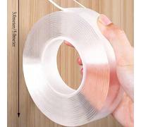 1 pièce Ruban double face super résistant de 10 m/5 m/3 m/1 m, transparent et amovible, imperméable - ruban adhésif double face essentiel pour la maison, papier peint auto-adhésif, accessoires de sall
