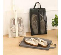 1 pièce Sac à chaussures pliable et respirant en maille, design transparent, en polyester durable, grande capacité, organisateur de chaussures pour la salle de sport, les voyages, la plage, le rangeme