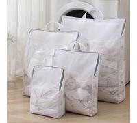 1 pièce Sac à lessive blanc avec poignée et maille en nid d'abeille pour les articles délicats, sac épais à maille fine pour machine à laver, printemps, minimaliste, hauts d'été L,M,S,XLPolyester