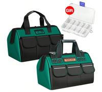 1 pièce Sac à outils étanche haute résistance - Grande capacité en canevas Oxford, organisateur de rangement pour électricien résistant à l'usure avec compartiments multiples pour vis, clous, forets e