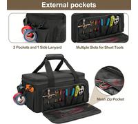 1 pièce Sac à outils tactique durable de 14 pouces avec fond résistant aux rayures, sac de rangement universel pour électricien, étui de transport en tissu noir robuste pour la réparation, la maintena