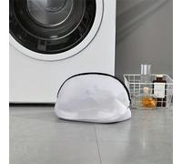 1 pièce Sac blanc avec fermeture éclair noire, sac de lavage de chaussures, sac de rangement pour chaussures, sac de lavage de chaussures pour la maison, sac de filtre de lavage de chaussures, sac de 